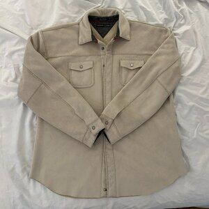 Tommy Hilfiger XL Men’s Eggshell Faux Suede Sherpa Shirt Jacket